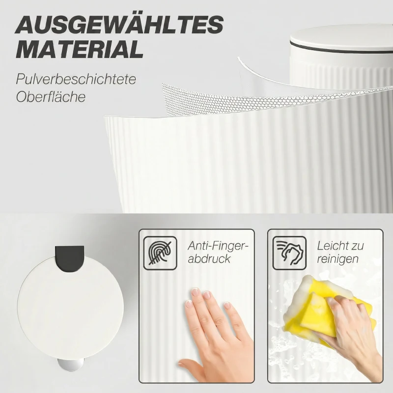 HOMCOM Poubelle cuisine 30L, poubelle à pédale avec seau intérieur amovible, couvercle à fermeture douce, 36x30x60,5cm, crème