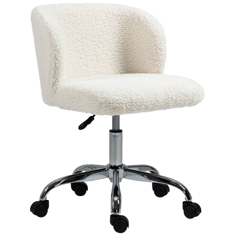 Misolant Petite chaise de bureau mignonne sans accoudoirs avec roulettes et support lombaire, confortable en cuir Misolant Petite chaise de bureau mignonne sans accoudoirs avec roulettes et support lombaire, confortable en cuir