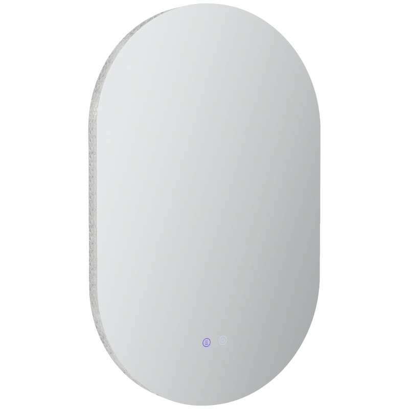 kleankin Espejo de Baño con Luces LED 81x51 cm Espejo de Pared con 3 Colores Interruptor Táctil Función de Desempañado Plata