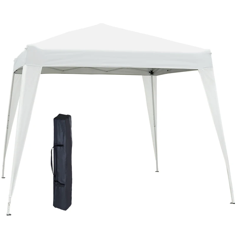 Outsunny Tonnelle de Jardin 3x3m Pop up Tente Pliable Acier Polyester imperméabilisé Anti UV avec Sac de Transport Blanc