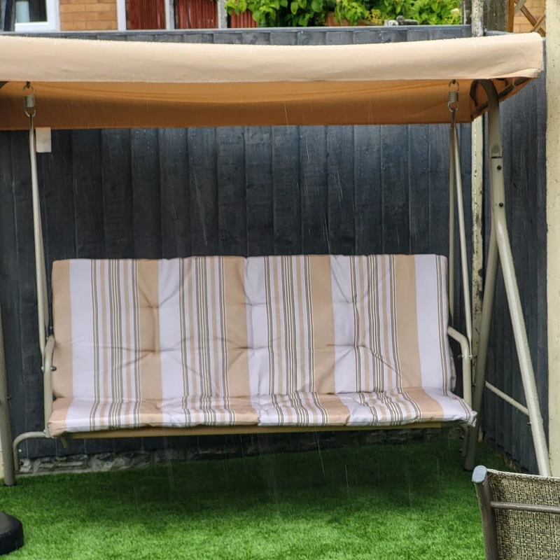 Outsunny Three-Seater Garden Swing Seat - Light Brown