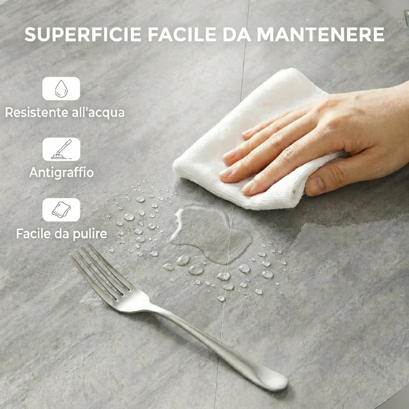 HOMCOM Tavolo Pieghevole 2-6 Persone, Ali Pieghevoli, Struttura Acciaio Doppia X, Grigio Cemento