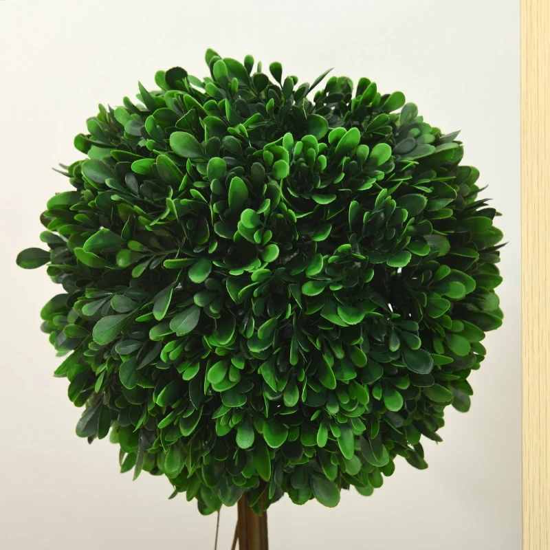 Homcom Set 2 Plante Artificiale – Frunze de Santal, Design Bila Decorativa