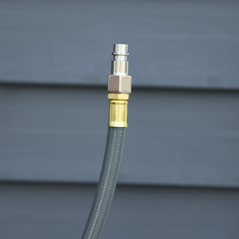 DURHAND Carrete de Manguera de Aire Comprimido Automático de 20 m Conector de 1/4'' BSP Soporte para Pared Giratorio 180° Gris