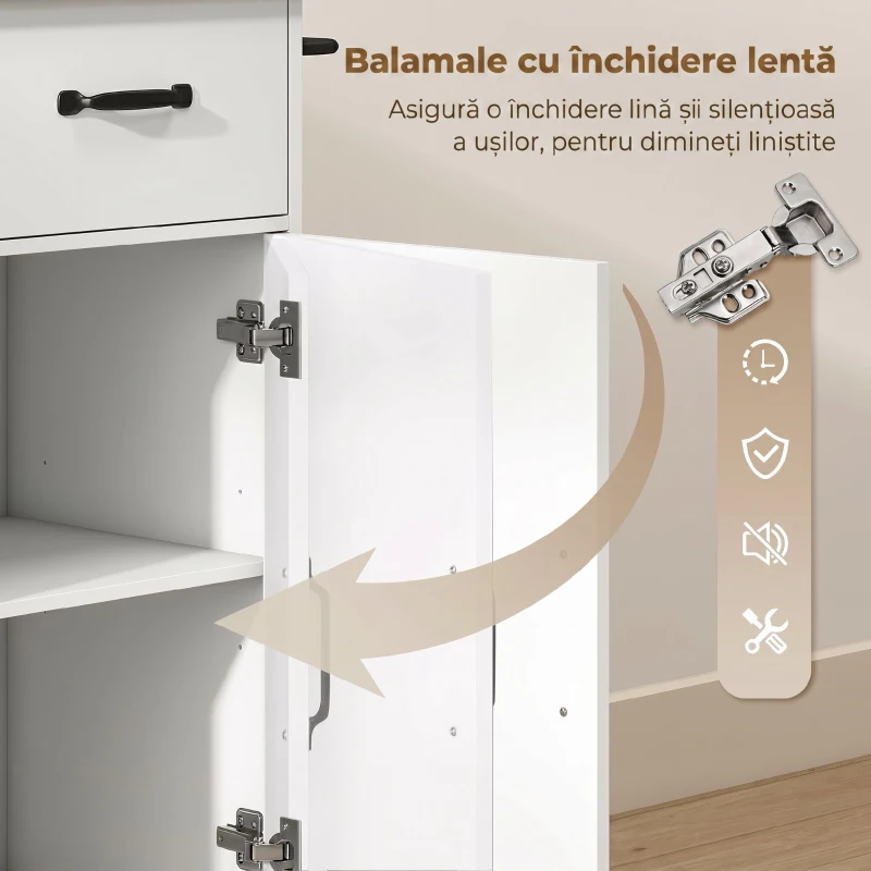 HOMCOM Cărucior mobil multifuncțional pentru depozitare