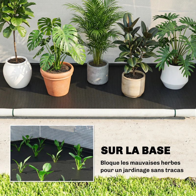 Outsunny Serre de Jardin Pliable et Portable, Petite Serre de Balcon en Bâche PE et Porte Zippée, 200 x 80 x 164 cm, Vert