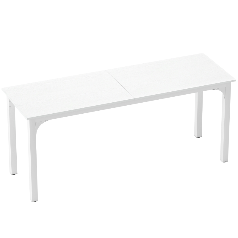HOMCOM Bureau, bureau d'ordinateur 180 cm avec grand plateau pour 2 personnes, pour travail à domicile ou étude, blanc