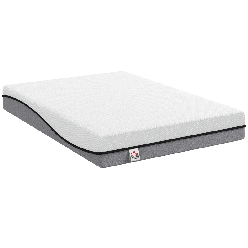 HOMCOM Colchão 140x200 cm H3 Médio-Firme 20 cm de Altura Ergonômico Respirável de Espuma Viscoelástica com gel CertiPUR-US e OEKO-TEX