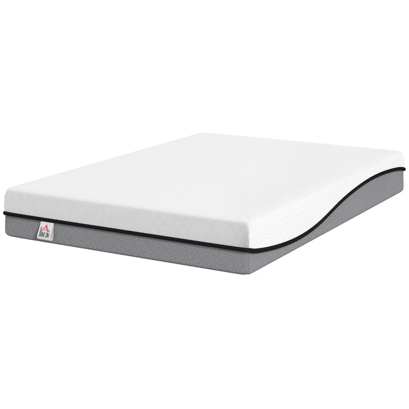 HOMCOM Saltea 140x200cm H3 mediu-firmă 20 cm Înălțime Ergonomică, Respirantă din spumă memory cu gel, OEKO-TEX & CertiPUR