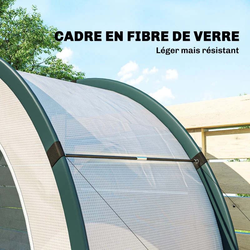 Outsunny Serre de Jardin Pliable et Portable, Petite Serre de Balcon en Bâche PE et Porte Zippée, 200 x 80 x 164 cm, Vert