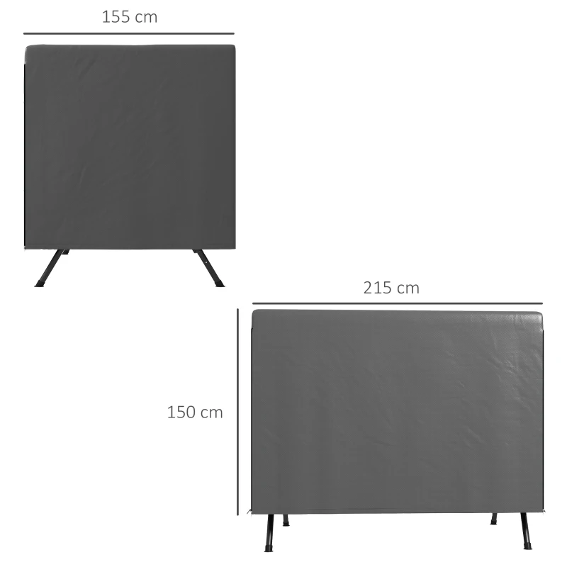 Outsunny Gartenmöbelabdeckung Abdeckung Schutzhülle für Outdoor-Möbel, 215 cm x 155 cm x 150 cm, Dunkelgrau
