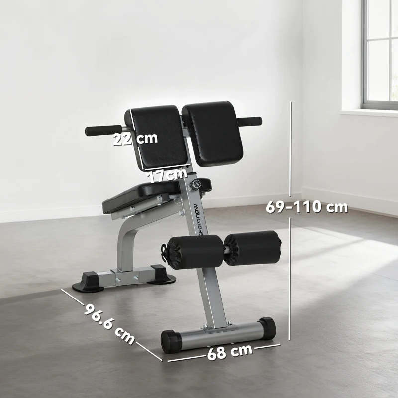 SPORTNOW Bancă Romană Reglabilă și Pliabilă Multifuncțională, Capacitate 150 kg, Argintiu