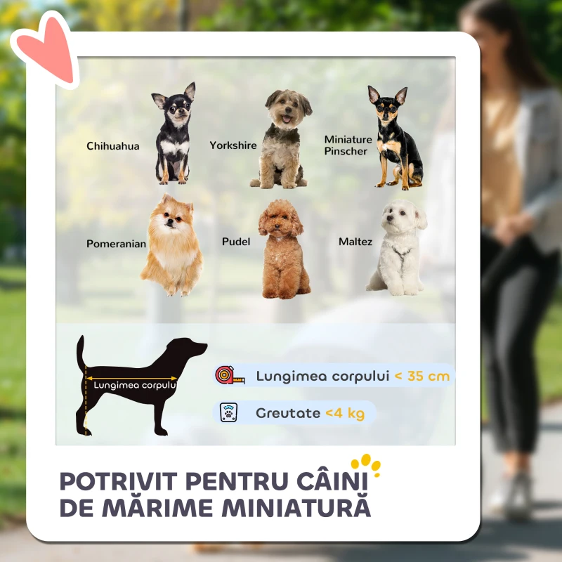 PawHut Cărucior pentru Câini 3 în 1 Pliabil cu Geantă Transportator și Coș Inferior, Gri