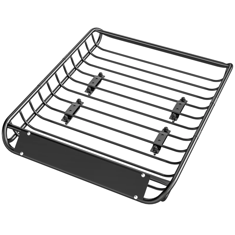 SPORTNOW Dachgepäckträger Universal Dachkorb mit Windschutz, bis 150 kg, 116 x 92 x 11,5 cm für SUV Trucks Schwarz