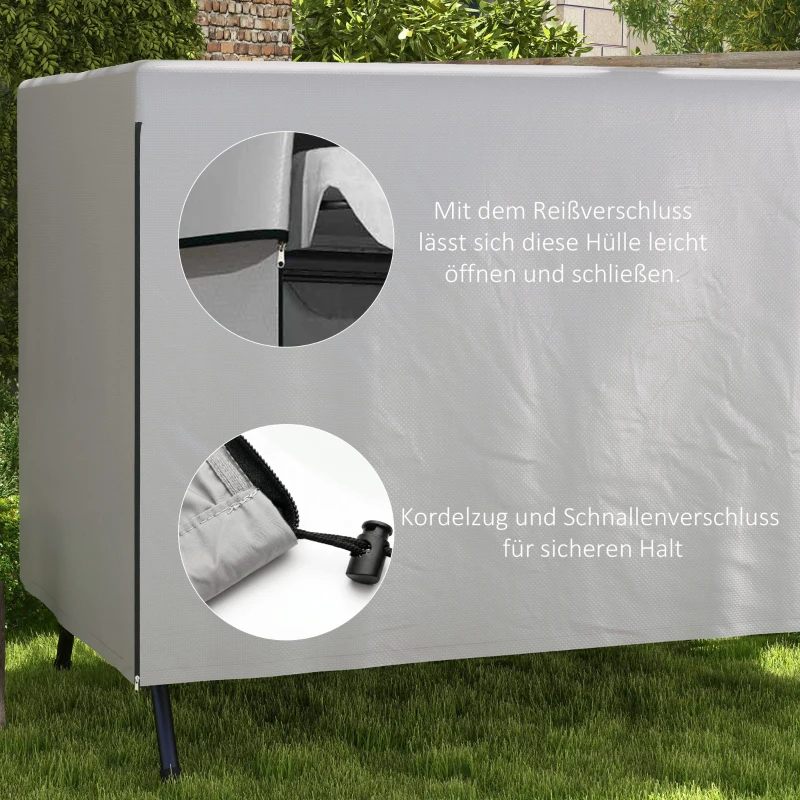 Outsunny Gartenmöbelabdeckung Abdeckung Schutzhülle für Outdoor-Möbel, 215 cm x 155 cm x 150 cm, Grau