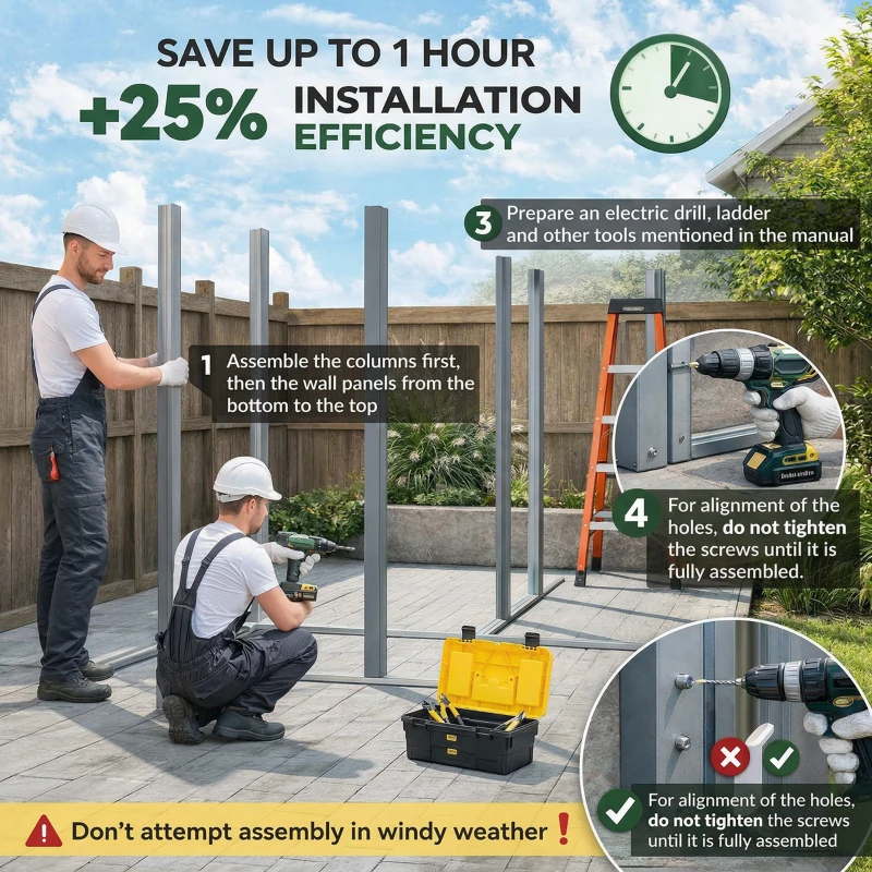 Outsunny 3.7 x 7.9ft Galvanised Steel Shed, with Latched Door and Padlock - Green