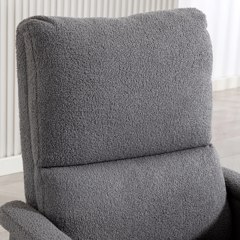 HOMCOM Fauteuil de massage inclinable, fauteuil de relaxation, dossier réglable, large assise, repose-pied, 69x84x99cm, gris
