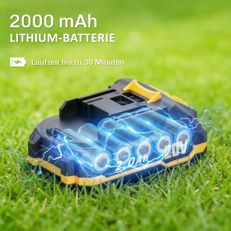 Outsunny Elektro Heckenschere Akku Elektrischer Heckenschneider mit 100 W Motorleistung Kabellos 51cm Schnittlänge ABS Orange