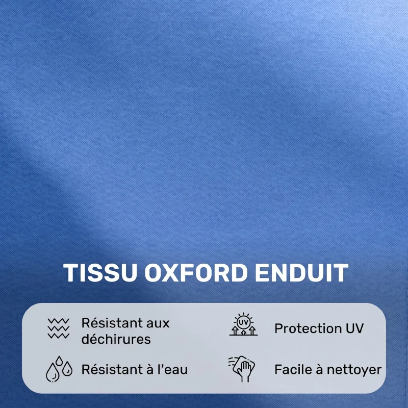 Outsunny Bain de Soleil Pliable transat inclinable 4 Positions Chaise Longue 3 Coussins fournis Bleu