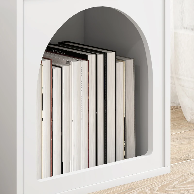 HOMCOM Bedside Table with 2 Open Compartments - White