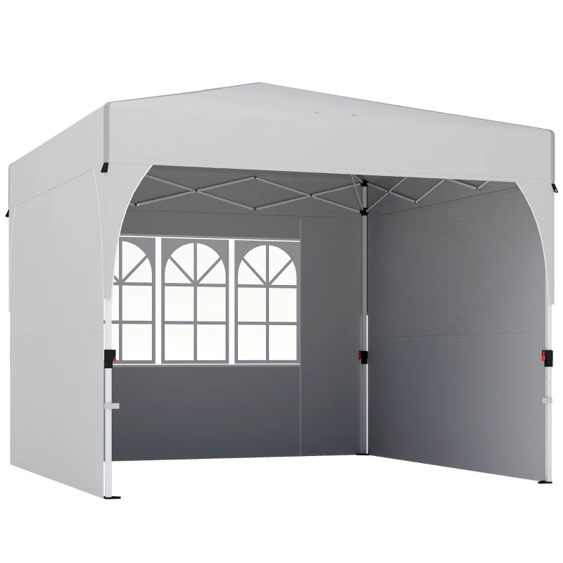 Outsunny Tonnelle de jardin 3 x 3 m pop up, tonnelle pliante réglable en hauteur, protection UV50+, 3 parois latérales, crème