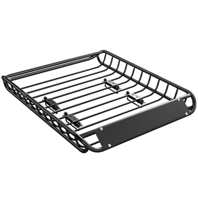 SPORTNOW Dachgepäckträger Universal Dachkorb mit Windschutz, bis 150 kg, 116 x 92 x 11,5 cm für SUV Trucks Schwarz