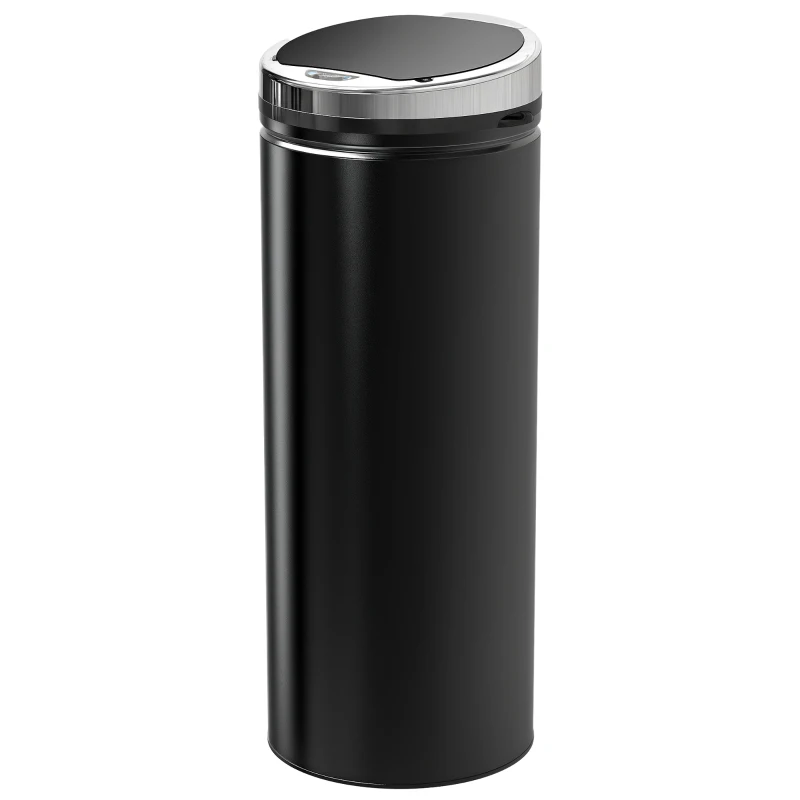 HOMCOM Lixeira com Sensor 50 L, Lixeira Automática, Balde de Cozinha em Aço Inoxidável com Sensor Infravermelho, para Cozinha, Sala de Jantar