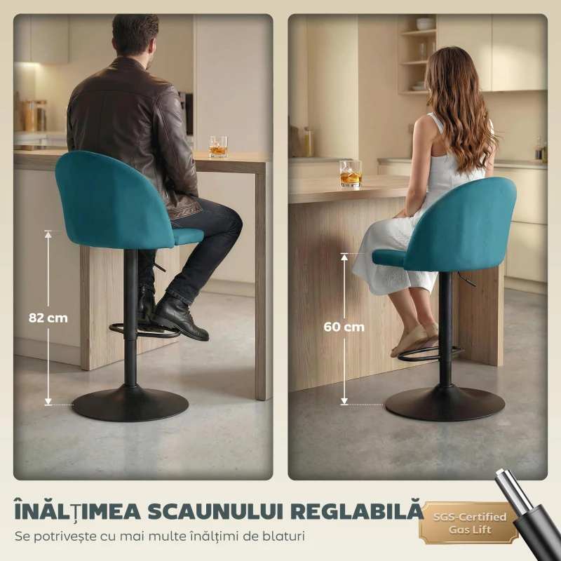 HOMCOM scaune înalte tejghea