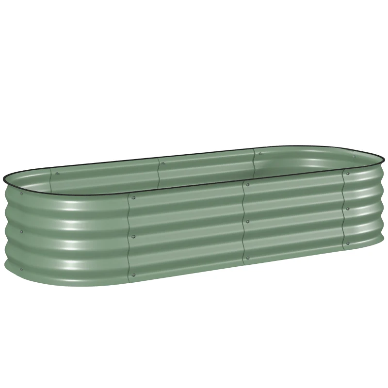 Outsunny Jardinière surélevée carré potager de jardin en acier modulable légumes, plantes, fleurs, dim. 150 x 62 x 30 cm vert