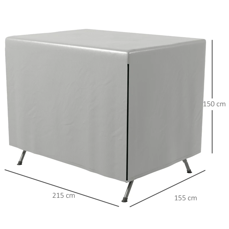 Outsunny Gartenmöbelabdeckung Abdeckung Schutzhülle für Outdoor-Möbel, 215 cm x 155 cm x 150 cm, Grau