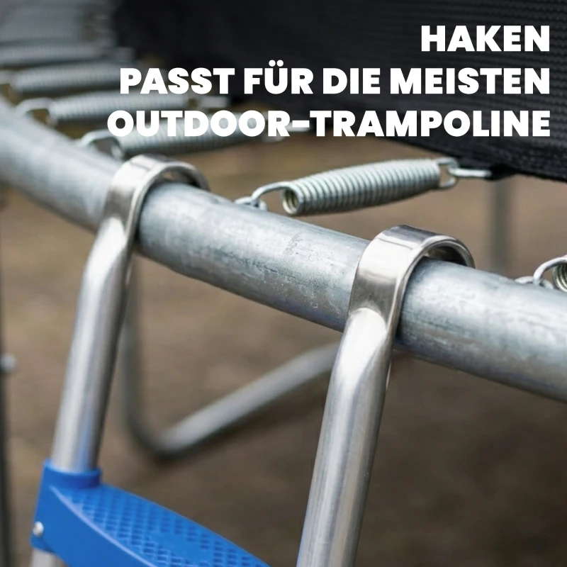 SPORTNOW Trampolinleiter 32/63 cm 2 Stufen Einstiegsleiter Trampolin-Leiter bis 150 kg mit verzinktem Stahlrahmen Blau