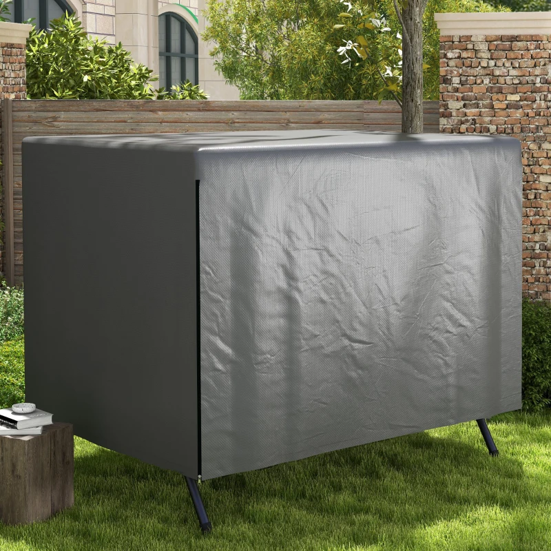 Outsunny Housse de protection pour balancelle de jardin 3 places, toile PE imperméable, anti-poussière, 215x155x150cm, gris foncé