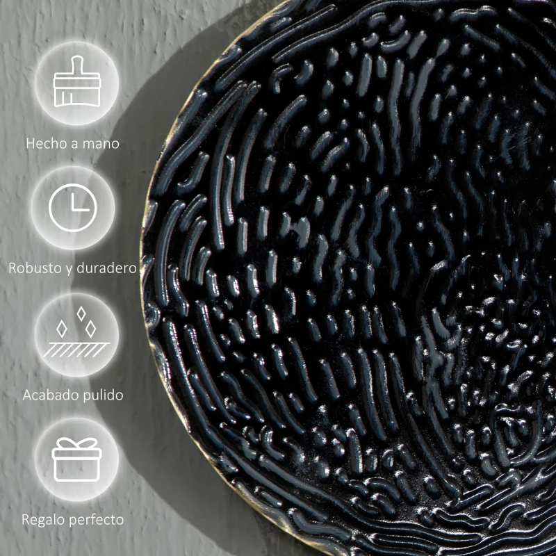 HOMCOM 3D Arte de Pared Metálico Adornos Modernos Redondos para Colgar Decoración para Salón Dormitorio Multicolor