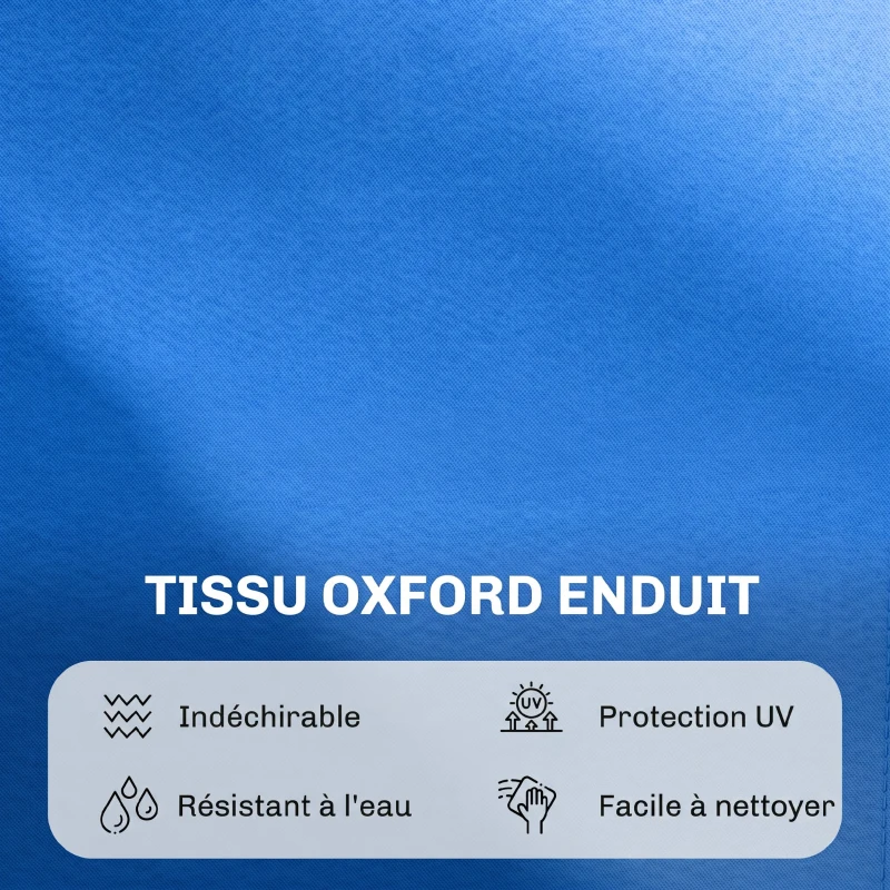 Homcom Transat de Jardin Chaise Longue Pliante Bain de Soleil Bleu