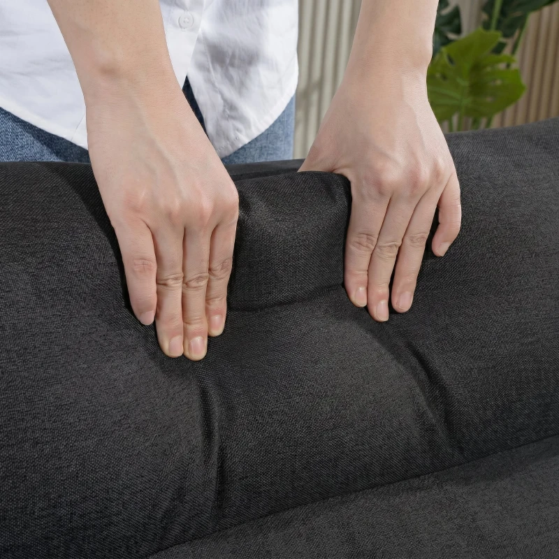 HOMCOM Fotoliu de podea canapea relax fotoliu convertibil în pat înclinabil 90° à 180° material - 70 x 72 x 56 cm - negru
