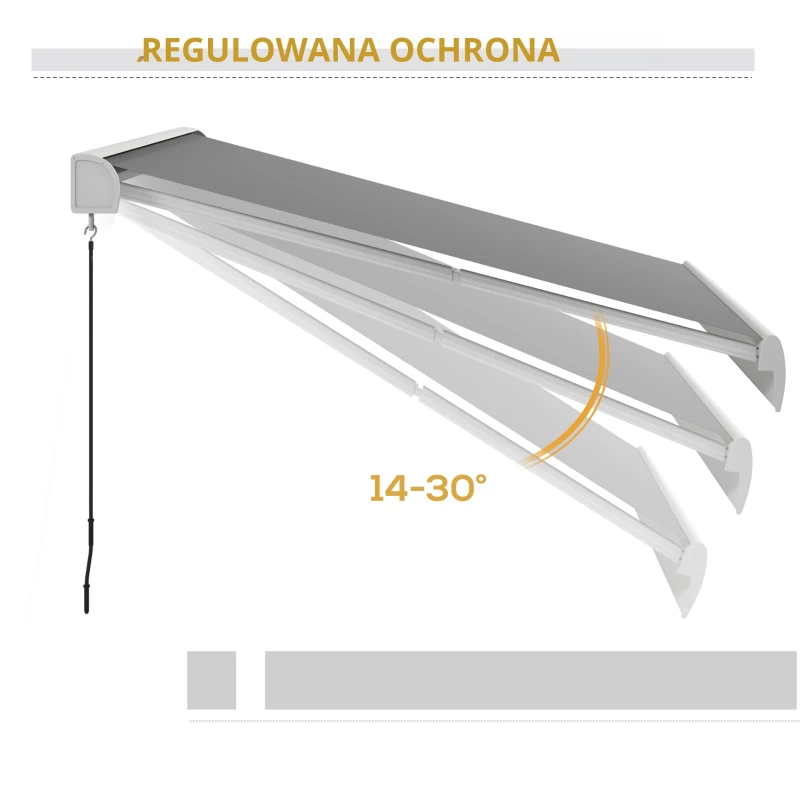 Markiza elektryczna 3m z pilotem i korbką, regulowana