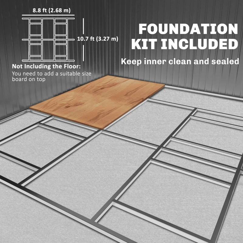 Outsunny 13 x 11ft Large Metal Storage Shed Sliding Doors - Warm Grey