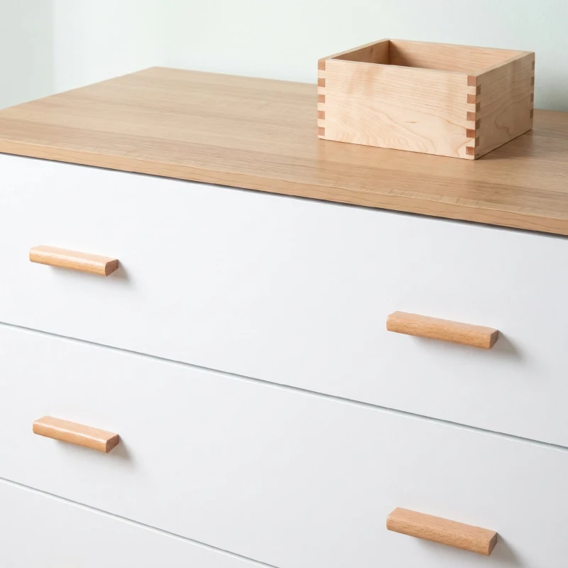 HOMCOM Comodă cu 3 sertare ridicată pentru living și dormitor, din lemn, 80x39x80 cm, alb și culoare lemn