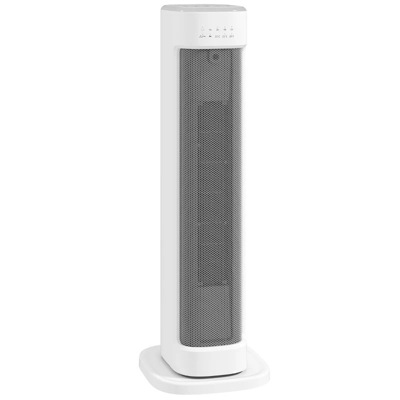 HOMCOM Calefactor Eléctrico Bajo Consumo 2000W con 3 Modos Termostato Regulable Protección contra Vuelcos y Sobrecalentamiento