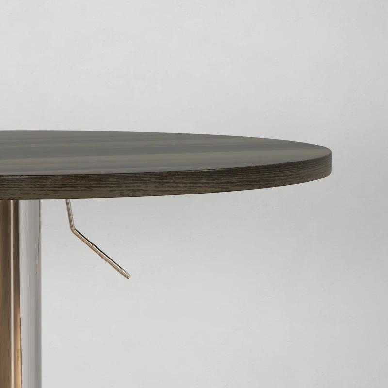 HOMCOM Mesa Alta Cocina Mesa Alta Bar Redonda para 2 Personas Altura Ajustable Tablero Giratorio 360° 60x60x91 cm Nogal