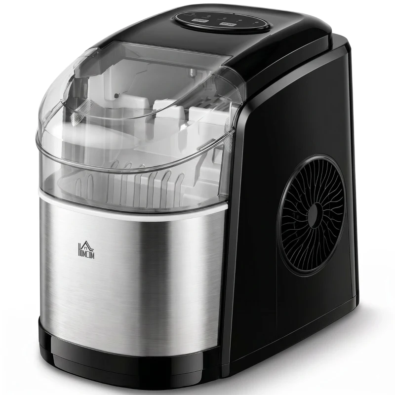 HOMCOM Machine à glaçons réservoir eau 1,7 L capacité réservoir glace 0,9 Kg pelle et panier inclus 9 glaçons/ 6-12minutes