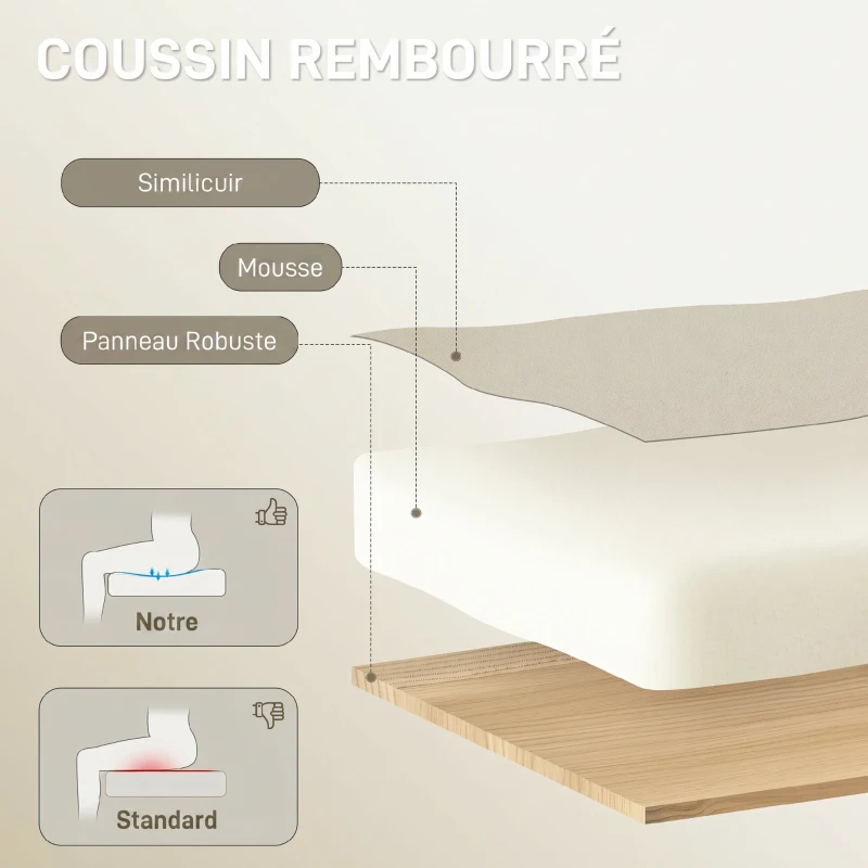 HOMCOM Chaise de bureau ergonomique, fauteuil de bureau inclinable avec repose-pieds, hauteur réglable, pivotante 360°, beige