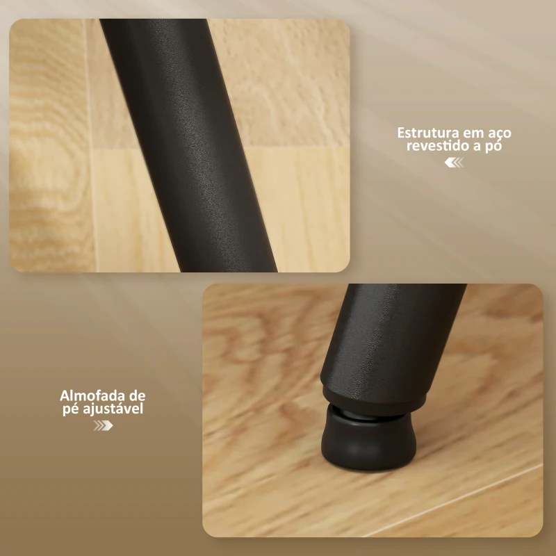 HOMCOM Conjunto de 4 Cadeiras de Sala de Jantar Modernas Cadeiras Estofadas em Veludo com Encosto Alto e Pés de Aço 50x52x83 cm Creme