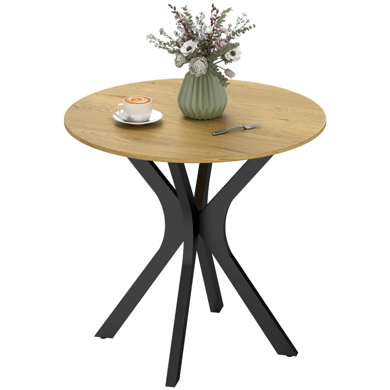 HOMCOM Esstisch Küchentisch Runder Tisch, Modernes Design, 78 cm x 78 cm x 75 cm, Naturholz