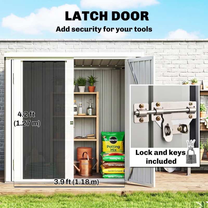 Outsunny 5' x 3' Metal Storage Shed, Garden Tool House with Double Doors for Backyard, Patio