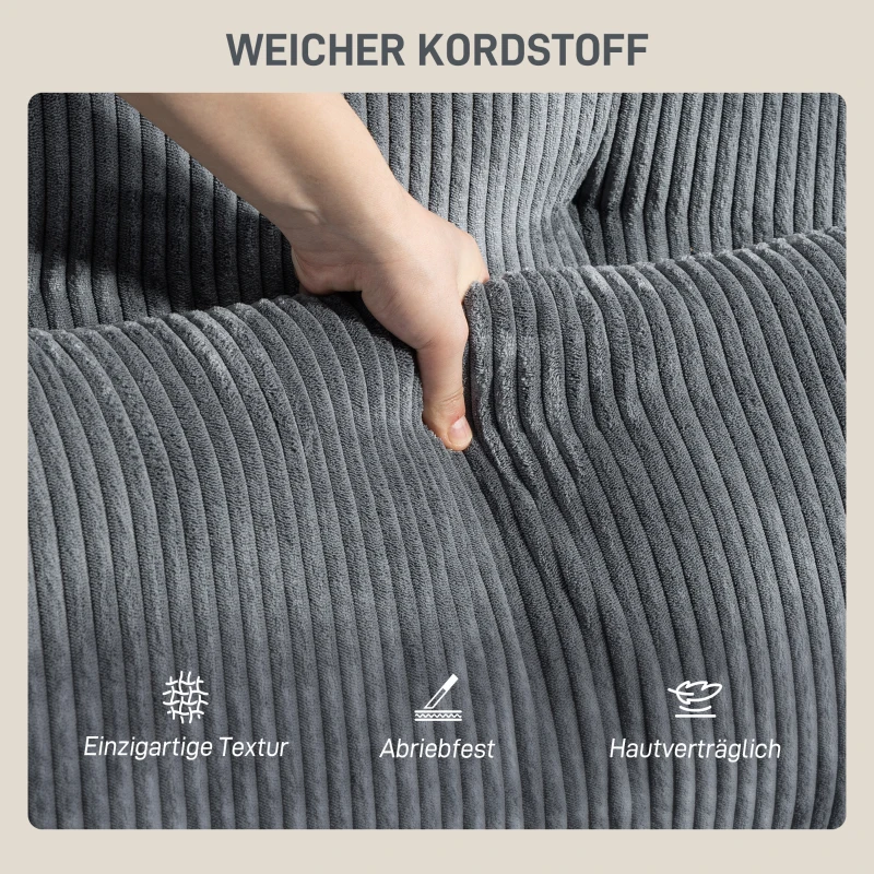 HOMCOM Sofa-Bett mit Kissen, Schaumstoff, zum Bett umwandelbar, Becherhalter, Grau