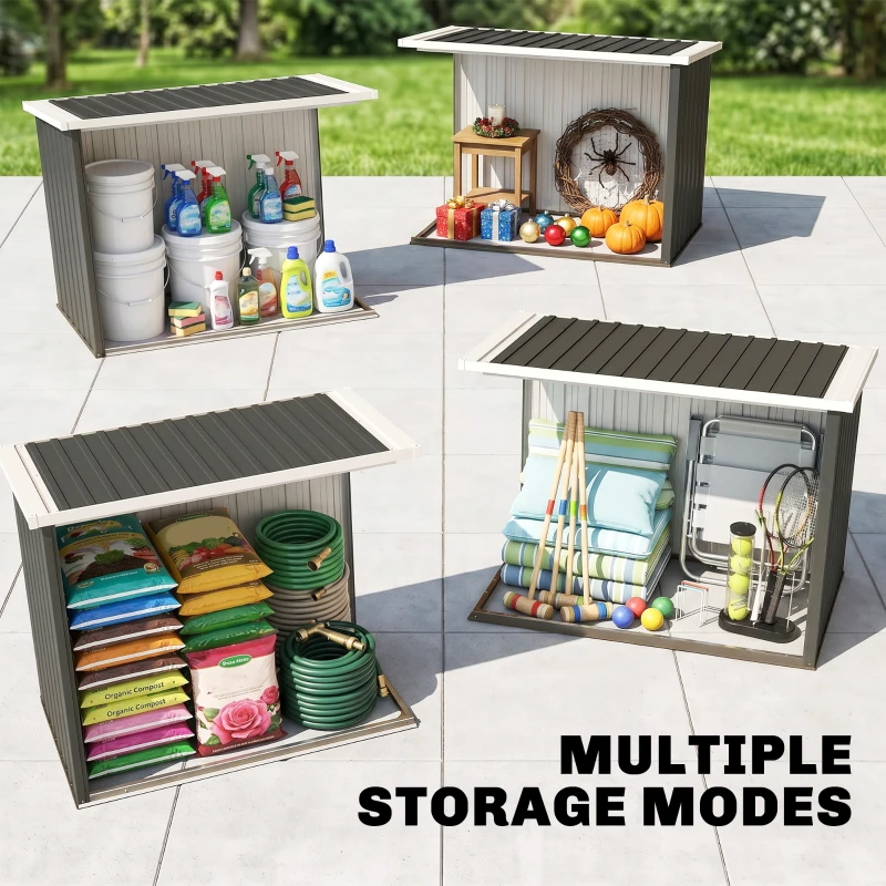 Outsunny 5' x 3' Metal Storage Shed, Garden Tool House with Double Doors for Backyard, Patio