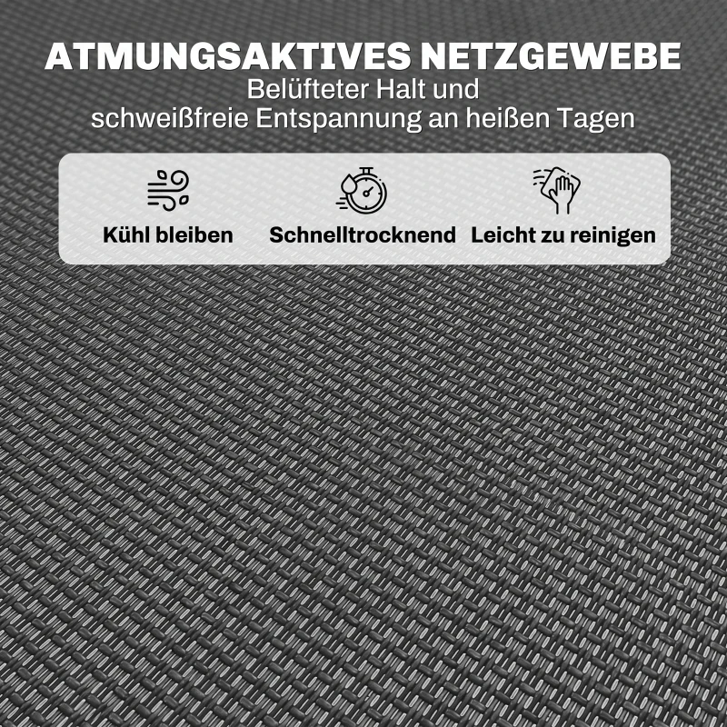 Outsunny Lot de 2 bain de soleil transat pliable dossier inclinable multi-positions acier lacets élastiques textilène gris