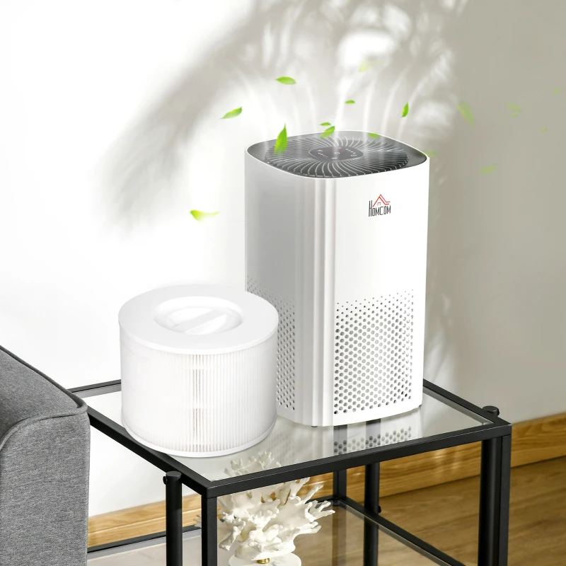 HOMCOM Purificateur d'air + Filtre pour purificateur d'air - Ioniseur, CADR 225m³/h, minuterie - filtration en 3 étapes