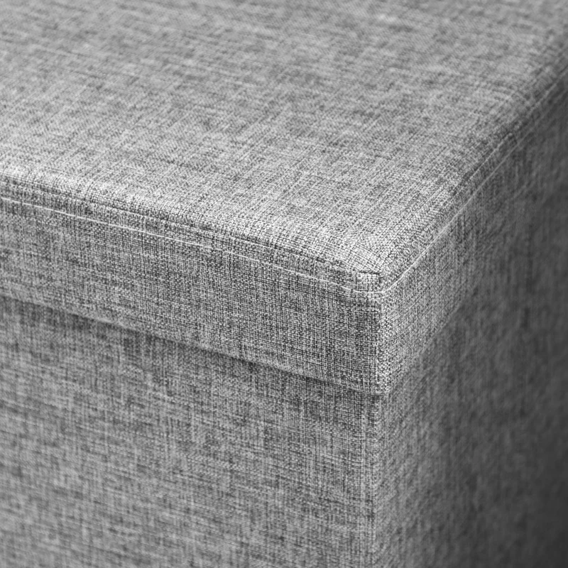 HOMCOM Panca Contenitore Pieghevole con Schienale e Vano da 77L, Rivestimento in Tessuto, 76x50x73 cm, Grigio